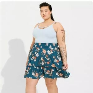 Torrid Mini Challis Ruffled Skirt Sz 2X